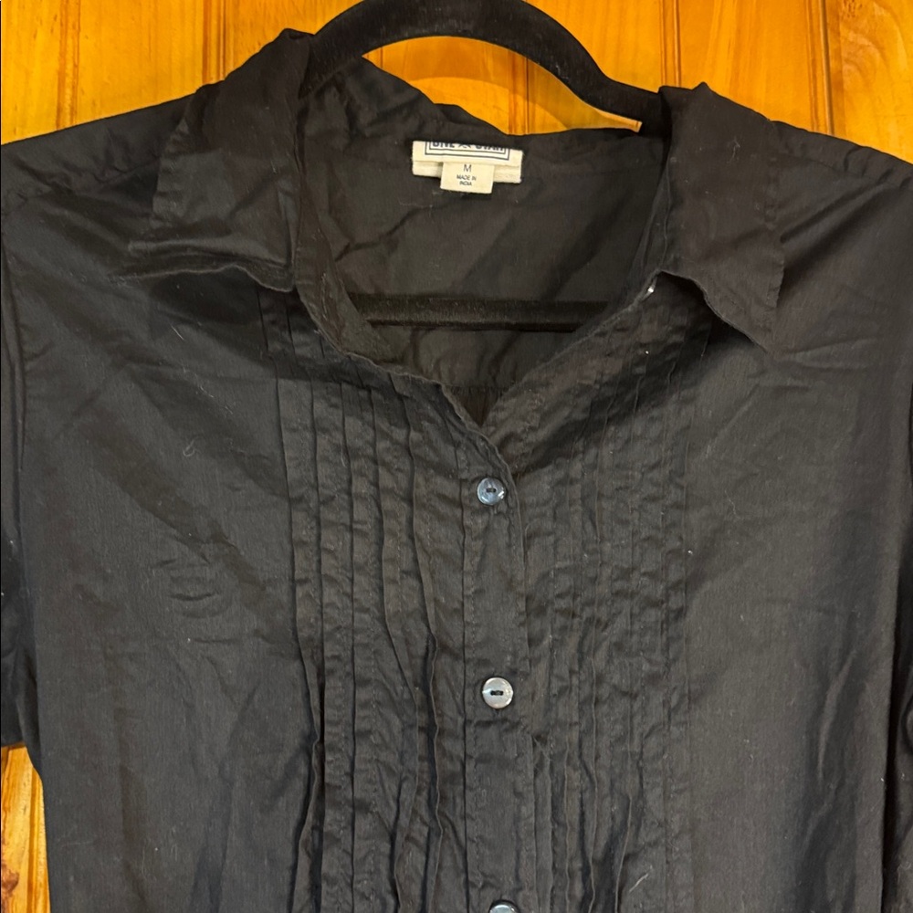 Converse One Star Black 100% Cotton Long Blouse - Picture 5 of 8